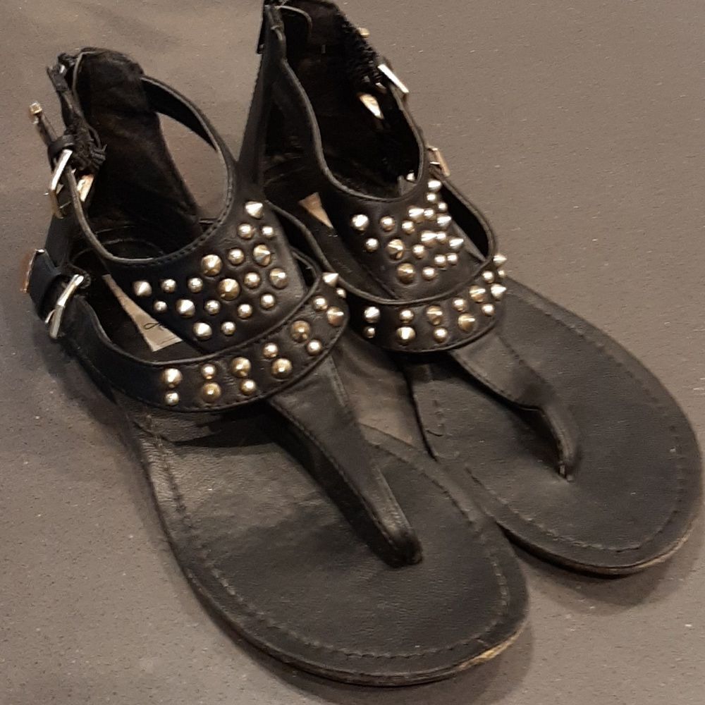 Olsenboye Black Studded Sandals 